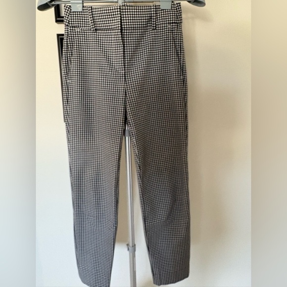 JCREW Black and White Gingham Cameron Pant, Size 0 - Picture 3 of 8